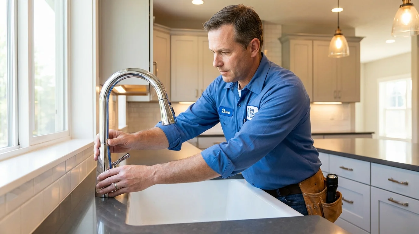 Kitchen faucet installation by Johns Plumbing LLC in Lynnfield